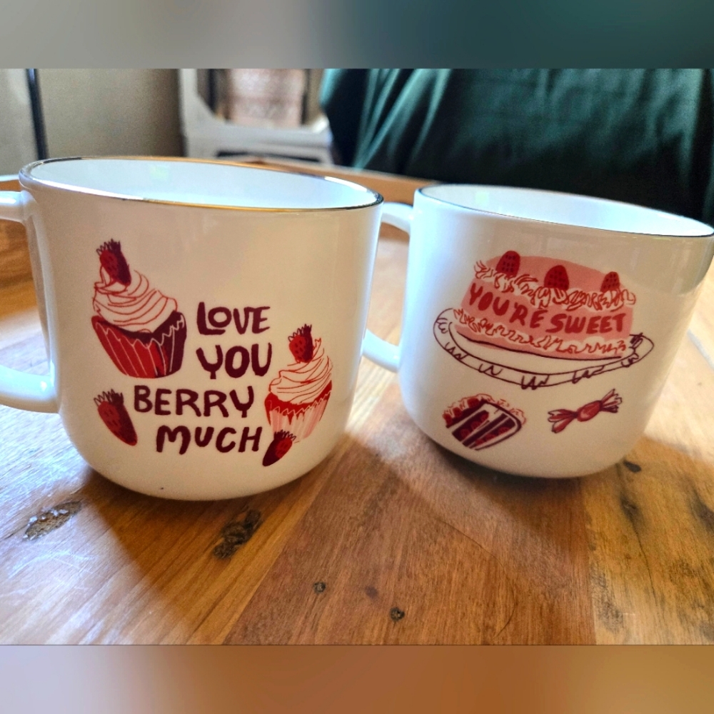 💕 Opalhouse Valentine’s Day Mug 2x Set | “Love You Very Much”&“You’re Sweet” 💕